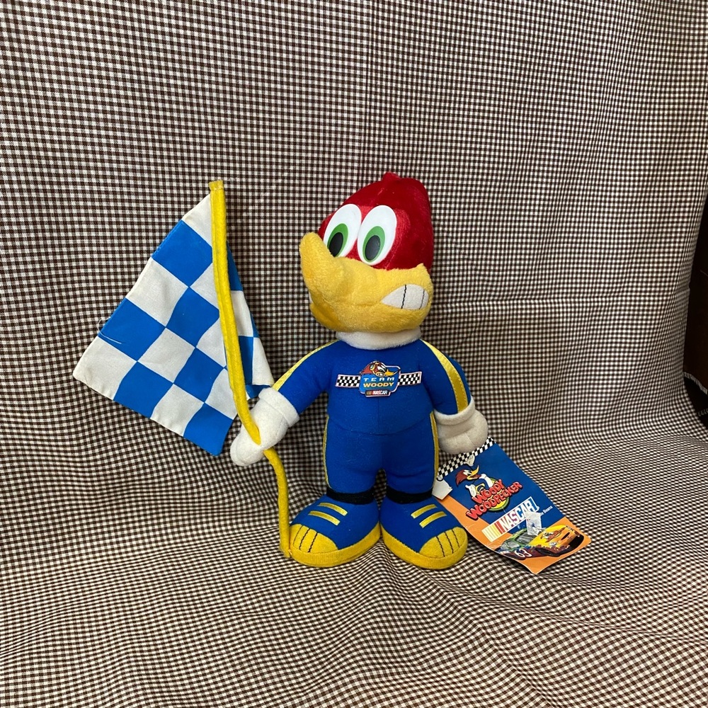 Vintage Team Woody NASCAR Plush Toy Woody Woodpecker #63